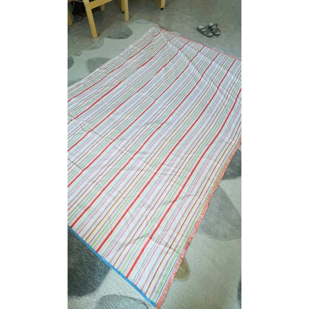 OpalHouse Paisley Striped Reversible Flat Cover Cotton Orange Pink Multi-Color